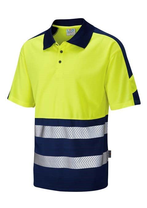 LEO WORKWEAR WATERSMEET ISO 20471 Cl 1 Dual Colour Coolviz Plus Polo Shirt