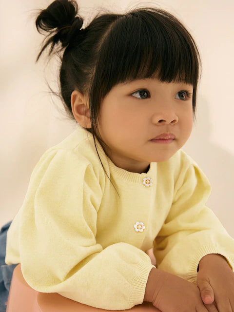 Pleated Sleeve Cardigan (3mths-10yrs)