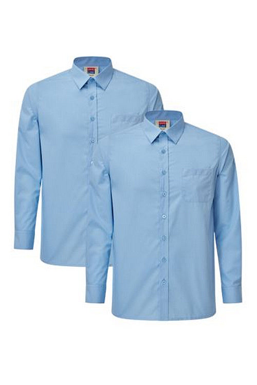 David Luke Eco Long Sleeve Shirts 2 Pack Blue