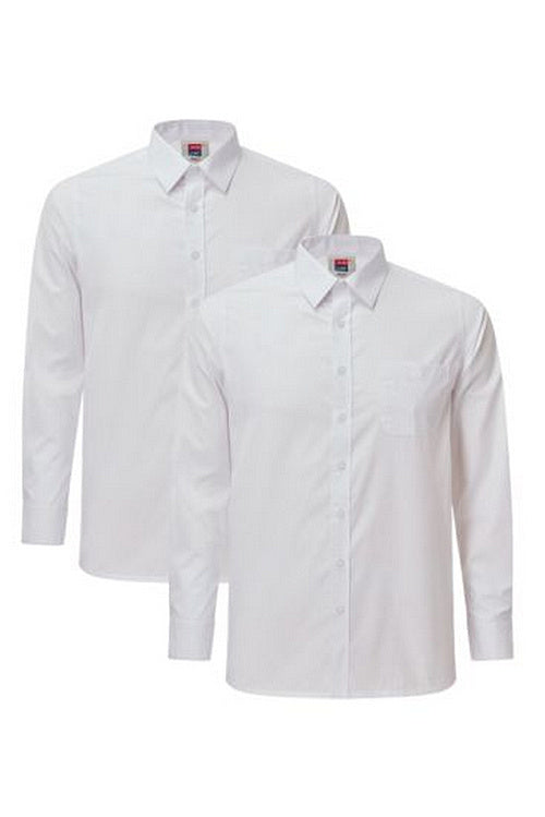 David Luke Eco Long Sleeve Shirts 2 Pack White
