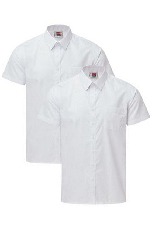 David Luke Eco Short Sleeve Shirts 2 Pack White