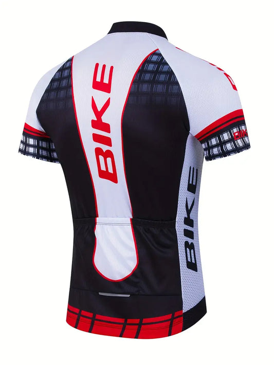 Men's Professional Cycling Jersey - Quick-Dry Bike Shirt colorblock, Lightweight & Breathable for Cycling, Training, Hiking - Moisture-Wicking Athletic Shirt (90% Polyester/10% Spandex) - Machine Washable, Cycling